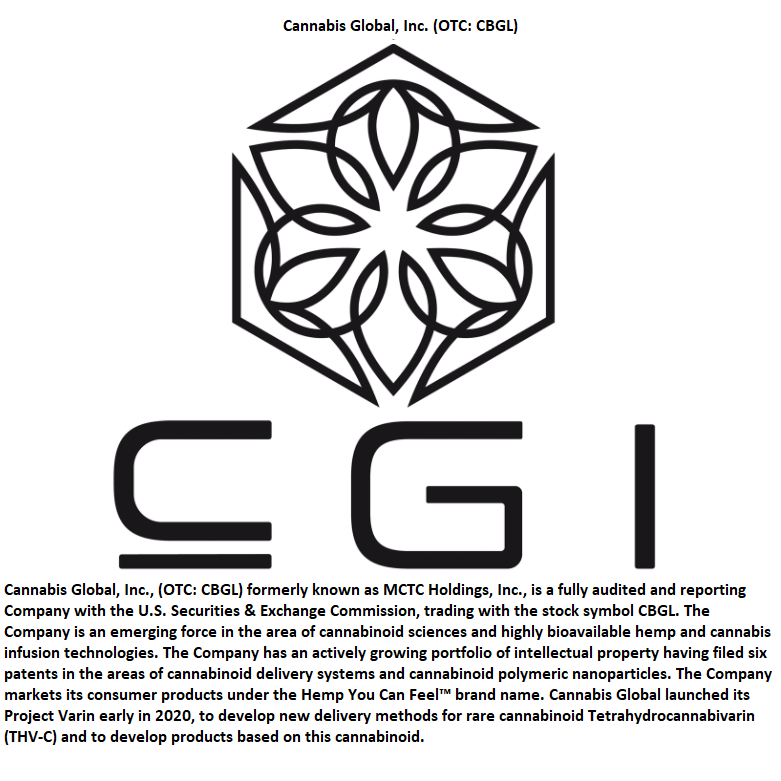 Cannabis Global, Inc. (OTC PINK: CBGL)